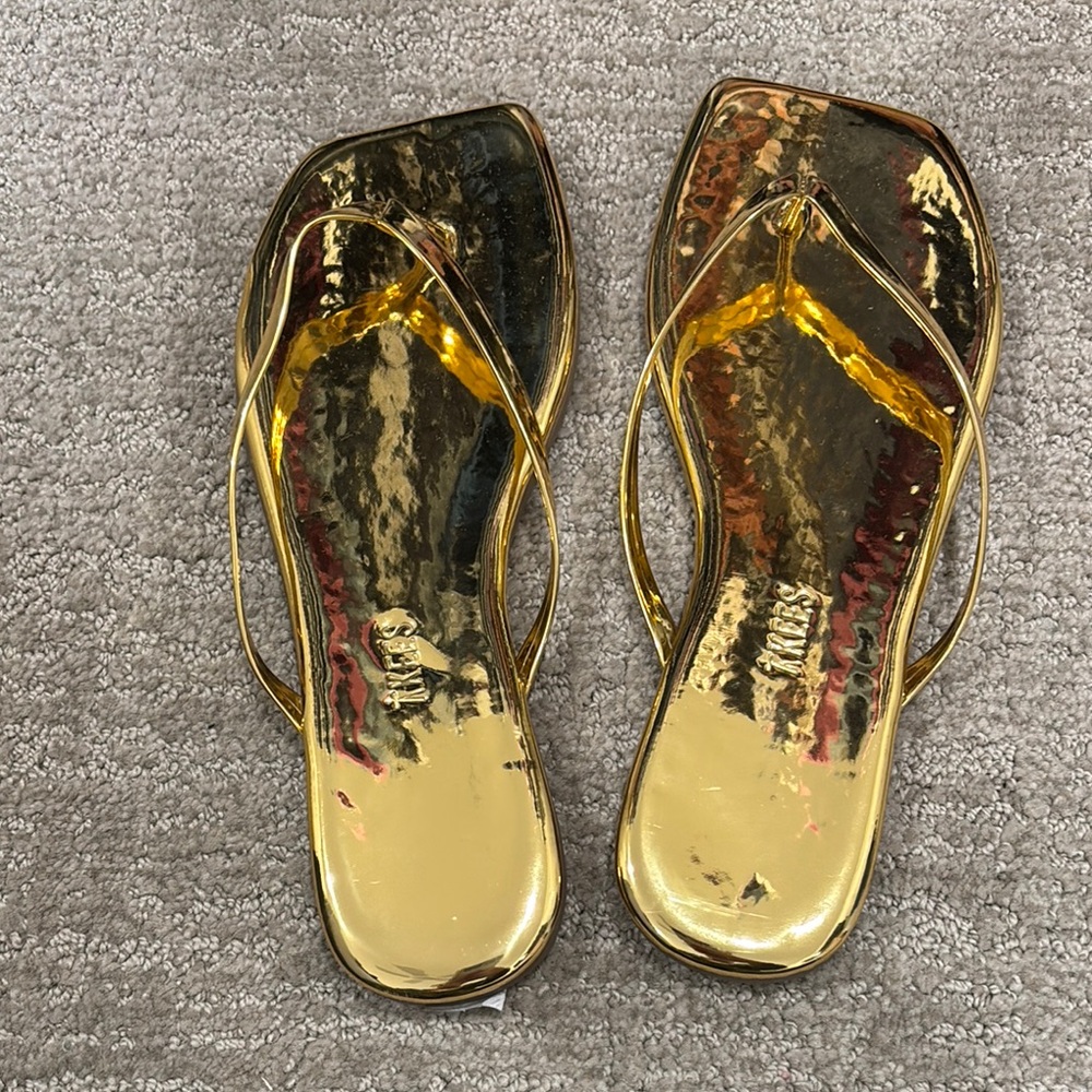 TKEES Shiny Gold Women's Sandals